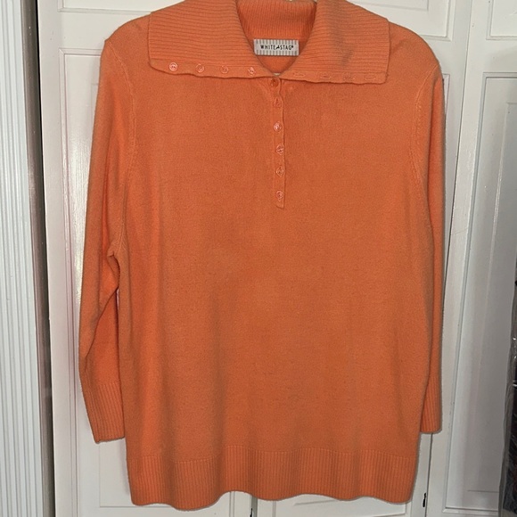 White Stag Ladies Vibrant Fall Pumpkin Orange Button-Up Sweater Size XL EUC - Picture 1 of 8